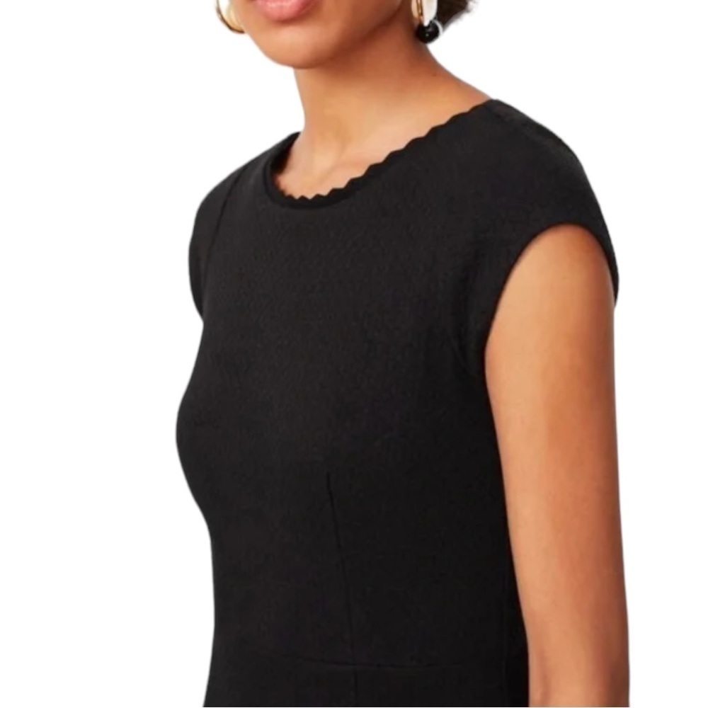 Rebecca Taylor Women's Honeycomb Stretch Texture Dress Fit & Flare Black Size 00 - Picture 4 of 13